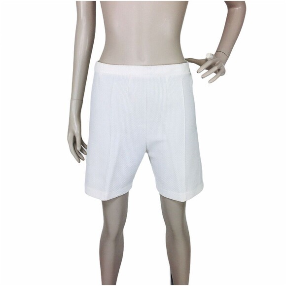 Vintage 70s Linda Mae Waffle Weave High-Waisted Mid-Length Shorts Size Large - Picture 6 of 7